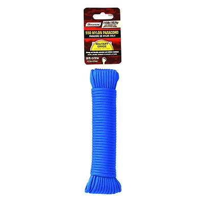 5/32 In. Diameter X 50 Ft. Length Blue Braided Nylon Paracord