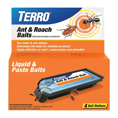 Terro T360 Ant and Roach Bait, 1.44 fl-oz Liquid, 0.28 oz Paste, Pack