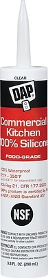 Dap 08658 Silicone Sealant, Clear, Commercial Kitchen, 9.8 Oz.