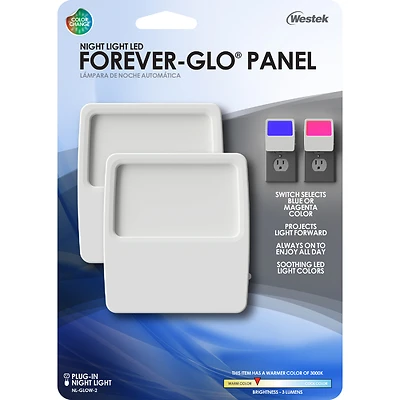 Westek NL-GLOW-2 Forever Glo LED Night Light, Color Changing, Blue/Magenta, Plug-In