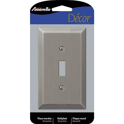 Amerelle 163TAN Century Toggle Wall Plate, Antique Nickel, 1-Gang