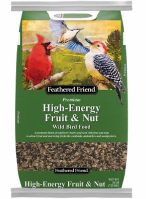 Feathered Friend 14392 Fruit & Nut Wild Bird Food, High-Energy, 4 Lb Bag