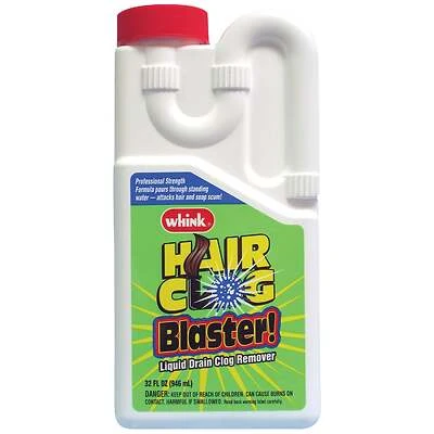 Whink 6217 Hair Clog Blaster Liquid Drain Opener, 32 Oz.