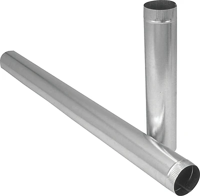 Imperial GV1812 Galvanized Furnace Pipe, Round, 8 x 12 In.