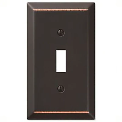 Amerelle 163TDB Century Aged Bronze Stamped Steel Toggle Wall Plate, 1 Gang