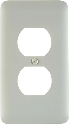 Devon White 1-gang Stamped Steel Duplex Outlet Wall Plate, Ul Listed, 1 Pk