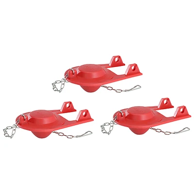 Korky 2001TP Toilet Tank Flapper, Red Rubber, 2 In., 3-Pack