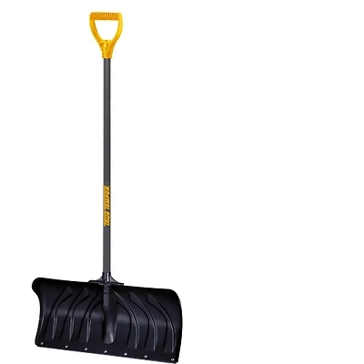 24 In. Poly Snow Pusher With 38 In. Steel D-grip Handle