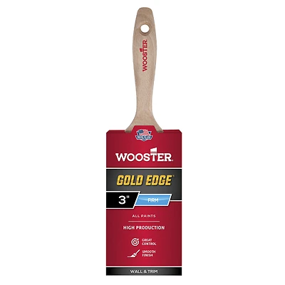 Wooster 5232-3 Gold Edge Paint Brush, 3 In. Flat Sash, Polyester