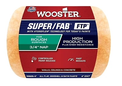 Super/fab Ftp 4 In. X 3/4 In. Synthetic Blend Roller Cover, 1 Pk, Shed-resistant