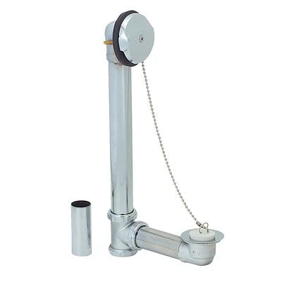 1-3/8 In. Brass Bath Drain With Polished Chrome Trim And Waste & Overflow