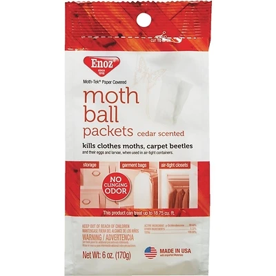 Enoz E206.6T Moth-Tek Cedar Scent Moth Ball Packets, 6 oz.