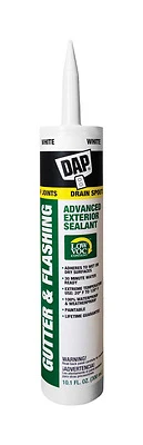 Gutter & Flashing Advanced Formula Sealant, White, 10.1-oz.