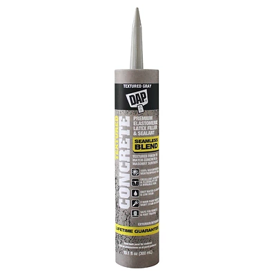 DAP 7079808676 Premium Textured Concrete Elastomeric Filler and Sealant, 10 oz.