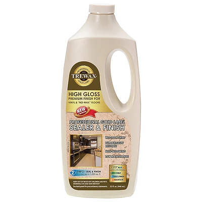 Trewax Gold Label 887135027 Floor Sealer Wax, 32 fl-oz, Acrylic