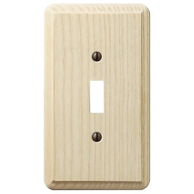 Amerelle Contemporary Series 401T Wallplate, 5.36 in L, 3.11 in W, 1-Gang, Ash Wood