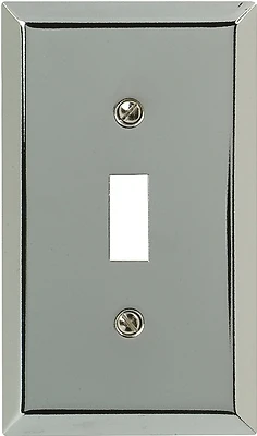 Amerelle 161T Wallplate, 4-15/16 in L, 2-7/8 in W, 1-Gang, Steel, Polished Chrome