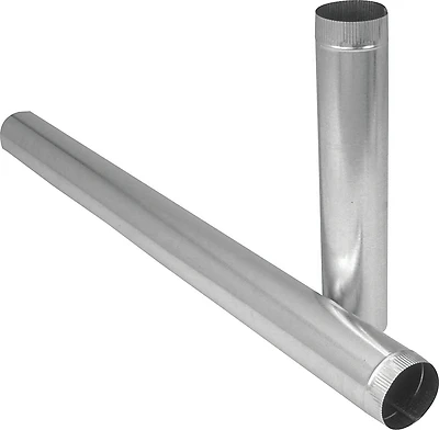 Imperial GV1753 Duct Pipe, 26 Gauge Galvanized, 6 in Dia, 12 in L