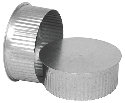 HVAC Duct Pipe Round End Cap/Plug, 30 Gauge, Galvanized, 5 In.