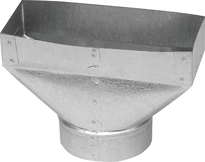 HVAC Register Boot, Straight Back, Galvanized, 2-1/4 x 12 to 6 In.