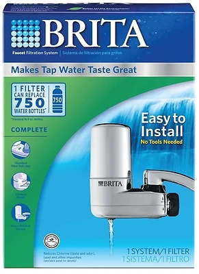 Faucet-Mount Water Filtration System, Chrome