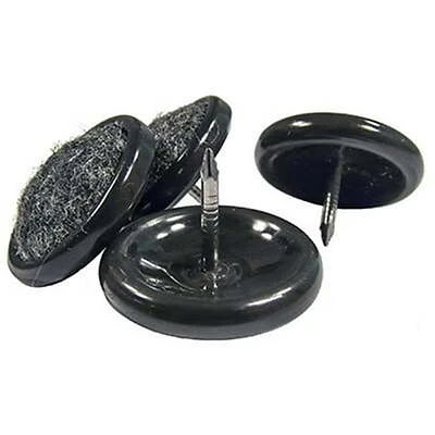Furniture Glides, Nail-On, Gray Carpet Base, 1-In., 4-Pk.