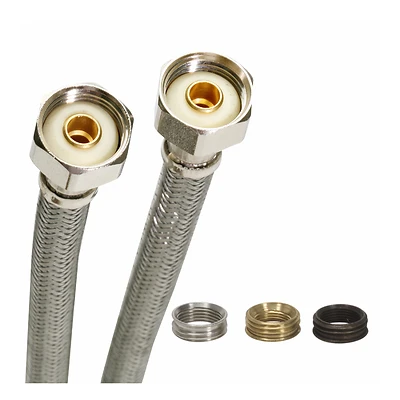 Fluidmaster B4F30CU Stainless Steel Supply Line, 1/2 In. FIP, 30 In.