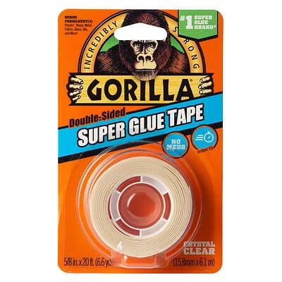 Gorilla 109340 Super Glue Double-Sided Tape, 20 Ft.