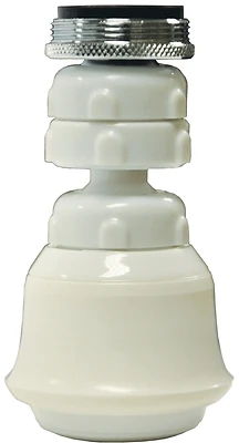 Dual Thread 15/16 In.-27m X 55/64 In.-27f White Swivel Sprayrator 1.5 Gpm