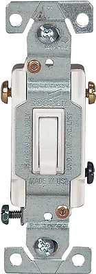 1303-7w 15 Amp 3-way Toggle Switch, White, Standard Grade