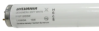 21551 15w T12 18" Warm White Fluorescent Tube Light Bulb