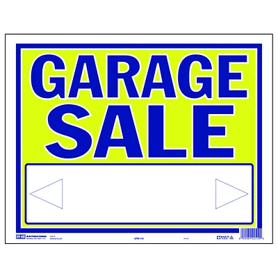 Hy-ko 14.5 X 18.5 In. Neon Garage Sale Sign, Blue/yellow, Model Spn-110, Pack Of 5