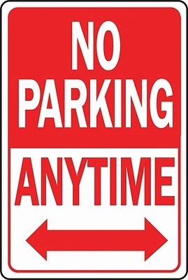 Hy-Ko HW-1 Aluminum No Parking Anytime Sign, 18 In. X 12 In.
