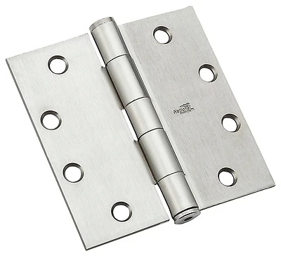 Full Mortise Standard Weight Hinge, 4.5 X 4.5 In, Satin Chrome, Steel