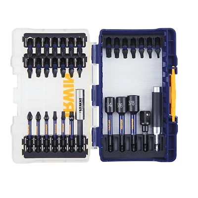 Irwin IWAF1333 Impact Fastener Drive Bit Set, 33-Piece, Black Oxide Steel