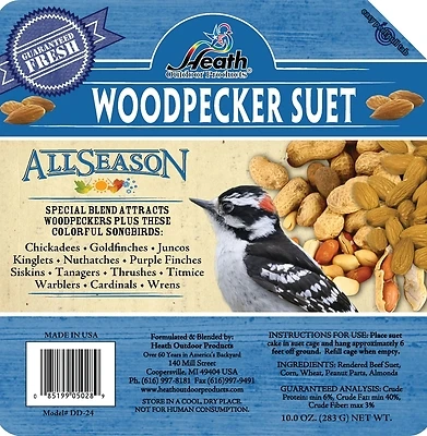 Heath DD-24 Almond Wild Bird Food, 10 oz, All-Season, Suet, Cake