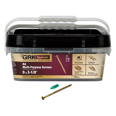 R4 No. 9 X 3-1/8 In. L Star Coated Multi-purpose Screws 720 Pk
