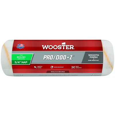 Wooster RR644-9 Pro/Doo-Z Fabric Paint Roller Cover, 3/4 In. Nap, 9 In.
