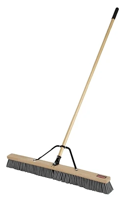Commercial Poly Bristle Medium Push Broom - 37 In Sweep Face, 3 In Bristle