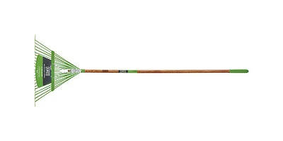 61.25 In. Steel Leaf Rake With 22 Tines And Wood Handle