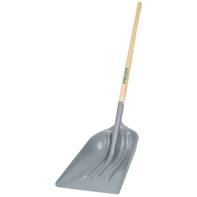 Scoop Shovel, 14-1/4 In Abs Blade, 48 In Wood Handle