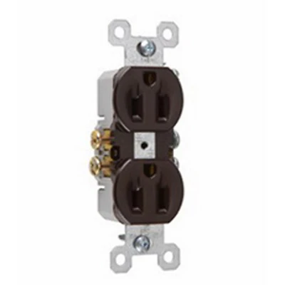 15-amp Brown Duplex Electrical Outlet, 125 Volt Ac, Tamper Resistant