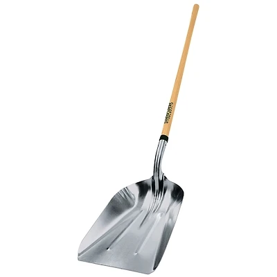 Landscapers Select 34606 Aluminum Grain Scoop Shovel, 48 In. Wood Handle