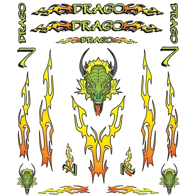 P4009 Drago Dry Transfer Decals For Custom Racer Design