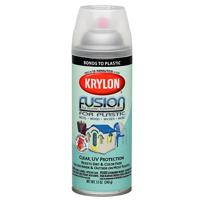 Fusion Spray Paint For Plastic, Gloss Clear, 12 Oz. Can