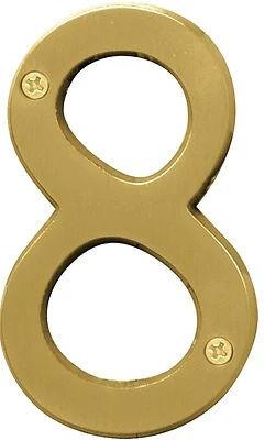 Hy-Ko BR-43BB/8 House Number 8, Brushed Brass, 4 In
