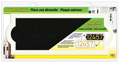 Hy-Ko AK-461 Address Plaque, Rectangular Plastic, Off-White/Black Reversible