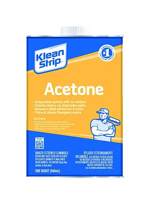 Acetone Solvent 1 Quart - Fast Acting Thinner And Remover