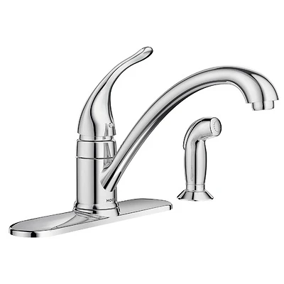 Torrance One Handle Chrome Kitchen Faucet With Side Sprayer And Supply Lines
