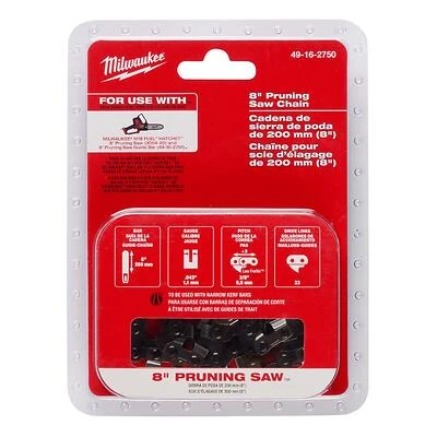 Milwaukee 49-16-2750 Chainsaw Chain, 8 In., 33 Links, 0.043 In Gauge
